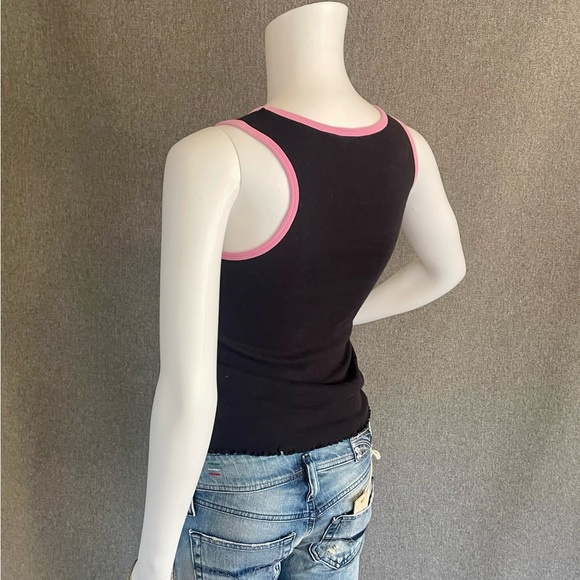 RARE Super Cute Hello Kitty Ladies Tank Top Youth L with Sparkles Beach Scene - Picture 5 of 8